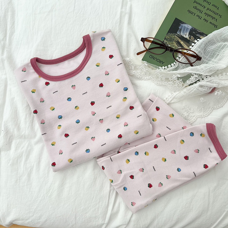 Uniszex gyerekeknek szánt házipizsama, gyapjú fleece anyagból, 95% pamut / 5% elastan, antibakteriális és lélegző, hosszú ujjú, kerek nyakú, 8+ éveseknek, őszi-téli 2025