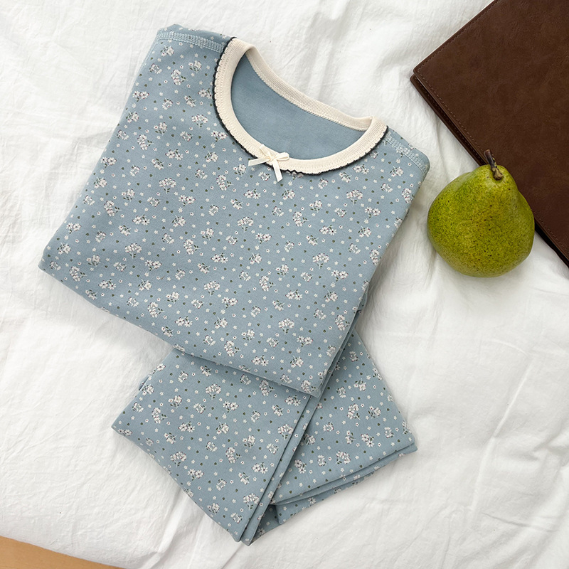 Uniszex gyerekeknek szánt házipizsama, gyapjú fleece anyagból, 95% pamut / 5% elastan, antibakteriális és lélegző, hosszú ujjú, kerek nyakú, 8+ éveseknek, őszi-téli 2025