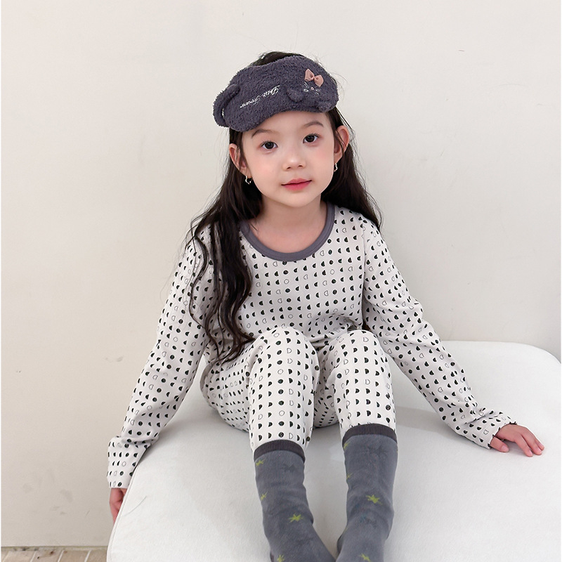 Uniszex gyerekeknek szánt házipizsama, gyapjú fleece anyagból, 95% pamut / 5% elastan, antibakteriális és lélegző, hosszú ujjú, kerek nyakú, 8+ éveseknek, őszi-téli 2025