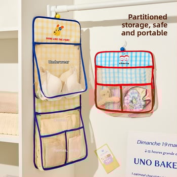 AZ77 Karājama uzglabāšanas soma ar daudzslāņu caurspīdīgiem nodalījumiem intīmiem un zeķēm, plakana forma, materiāli: twill + siets + PP