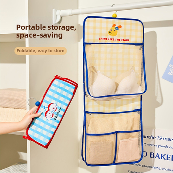 AZ77 Karājama uzglabāšanas soma ar daudzslāņu caurspīdīgiem nodalījumiem intīmiem un zeķēm, plakana forma, materiāli: twill + siets + PP