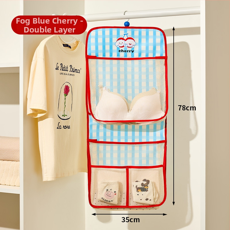 AZ77 Karājama uzglabāšanas soma ar daudzslāņu caurspīdīgiem nodalījumiem intīmiem un zeķēm, plakana forma, materiāli: twill + siets + PP