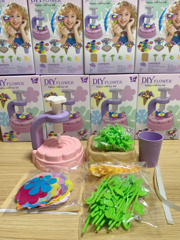 Σετ DIY για μπουκέτο λουλουδιών – πλαστικό, κωδικός προϊόντος 857, τραπεζάκι εργαλείων αποσυναρμολόγησης και συναρμολόγησης, κατάλληλο για παιδιά 4–6 ετών