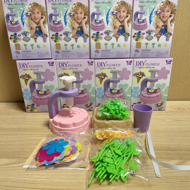 Σετ DIY για μπουκέτο λουλουδιών – πλαστικό, κωδικός προϊόντος 857, τραπεζάκι εργαλείων αποσυναρμολόγησης και συναρμολόγησης, κατάλληλο για παιδιά 4–6 ετών