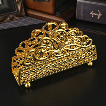 Servetėlių laikiklis iš geležies, ovalo formos, elektroplakavimas, Burronwood, šviesus prabangos stilius