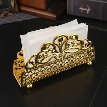 Servetėlių laikiklis iš geležies, ovalo formos, elektroplakavimas, Burronwood, šviesus prabangos stilius