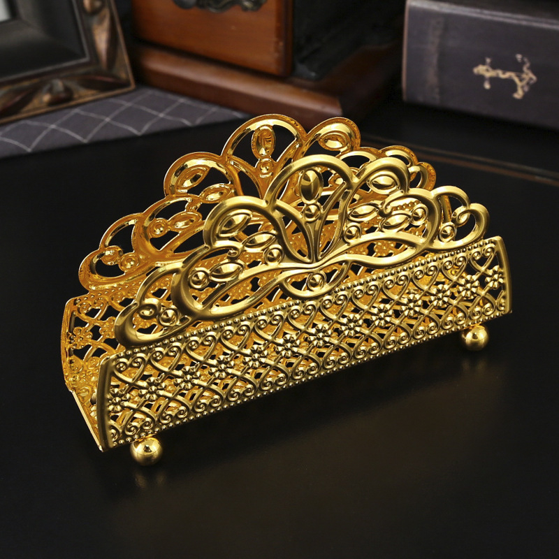 Servetėlių laikiklis iš geležies, ovalo formos, elektroplakavimas, Burronwood, šviesus prabangos stilius