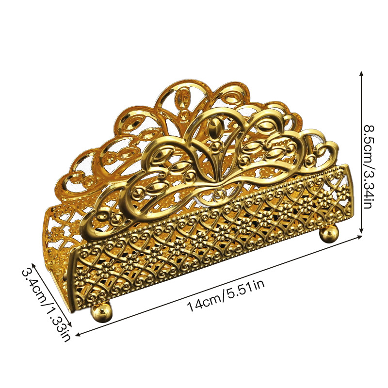 Servetėlių laikiklis iš geležies, ovalo formos, elektroplakavimas, Burronwood, šviesus prabangos stilius
