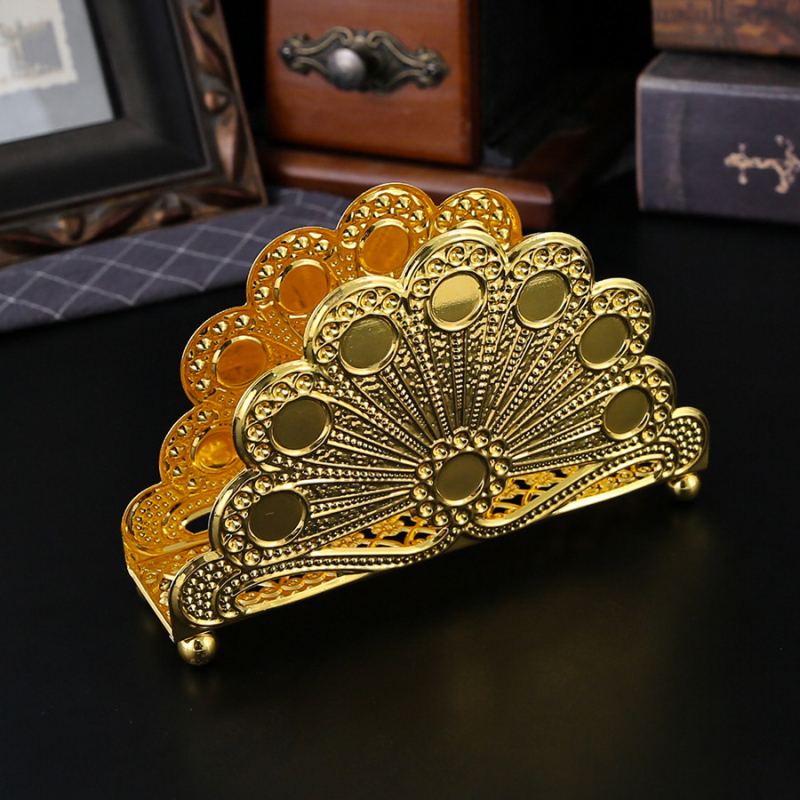 Servetėlių laikiklis iš geležies, ovalo formos, elektroplakavimas, Burronwood, šviesus prabangos stilius