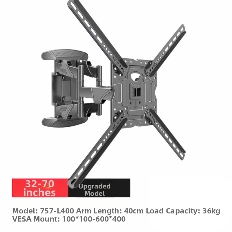 Televizoriaus sieninis laikiklis su teleskopiniu pasukimu NB757-L400 (Maks. apkrova 15 kg, Mechaninis valdymas, Geležinis laikiklis, Tinka sieniniam montavimui)