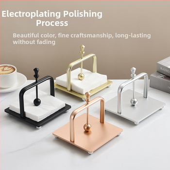 Servetėlių laikiklis, aliuminis, kvadratinės formos, šiuolaikinio minimalistinio stiliaus, stalviršio aksesuaras restoranams ir viešbučiams