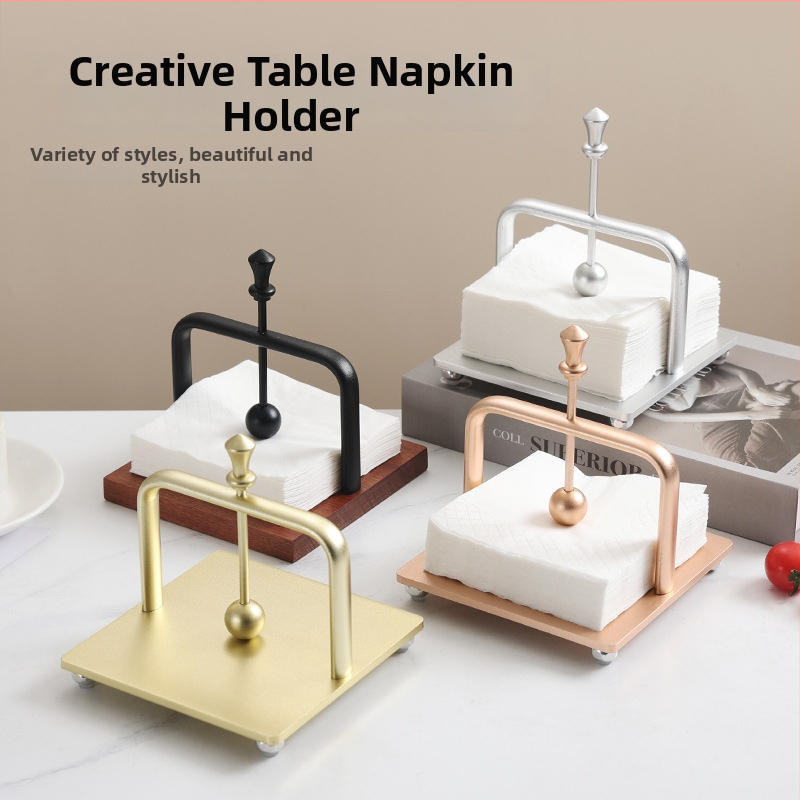 Servetėlių laikiklis, aliuminis, kvadratinės formos, šiuolaikinio minimalistinio stiliaus, stalviršio aksesuaras restoranams ir viešbučiams