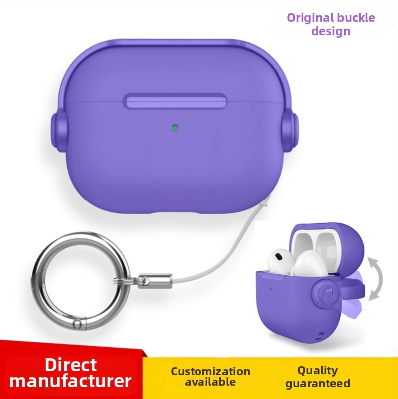 AirPods dėklas iš TPU+PC su saugios kilpa ir užraktu, daugiafunkcinis minkštas korpusas