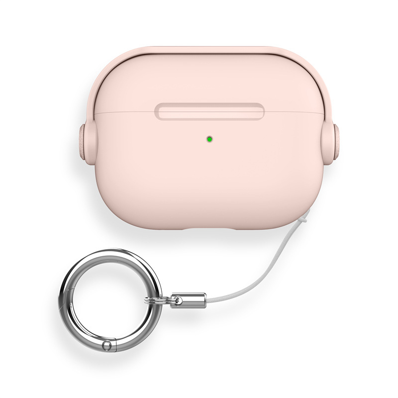 AirPods dėklas iš TPU+PC su saugios kilpa ir užraktu, daugiafunkcinis minkštas korpusas