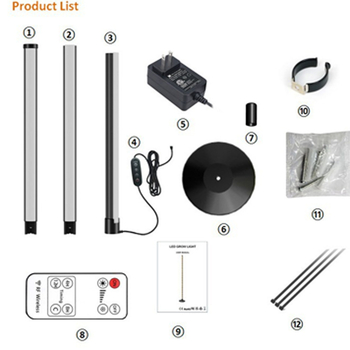 LED augalų šviesa ant trikojo stovo su nuotolinio valdymo pultu, visas spektras vidaus augimui, 336 LED, 3600 lm, IP44, įėjimo įtampa 36 V
