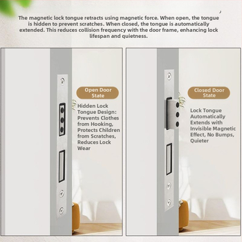 Medinių durų spynos korpusas, nerūdijančio plieno, magnetinis tylus mechanizmas, modelis CXST-001, svoris 200–400 g