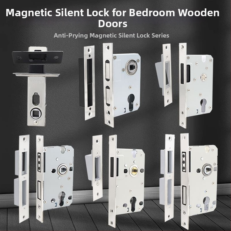 Slēdzenes korpuss koka durvīm, nerūsējošais tērauds, magnētisks klusais mehānisms, modelis CXST-001, svars 200–400 g