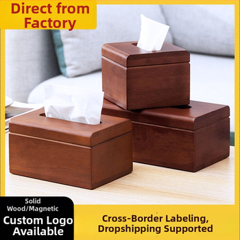 Medinė servetėlių dėžutė, modelis ZJH03, logotipo spausdinimas galimas, pritaikymas, daugiafunkcinė, Naujasis Kinijos stilius