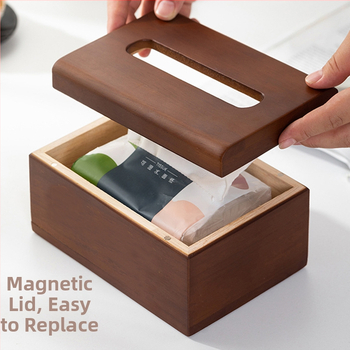 Medinė servetėlių dėžutė, modelis ZJH03, logotipo spausdinimas galimas, pritaikymas, daugiafunkcinė, Naujasis Kinijos stilius