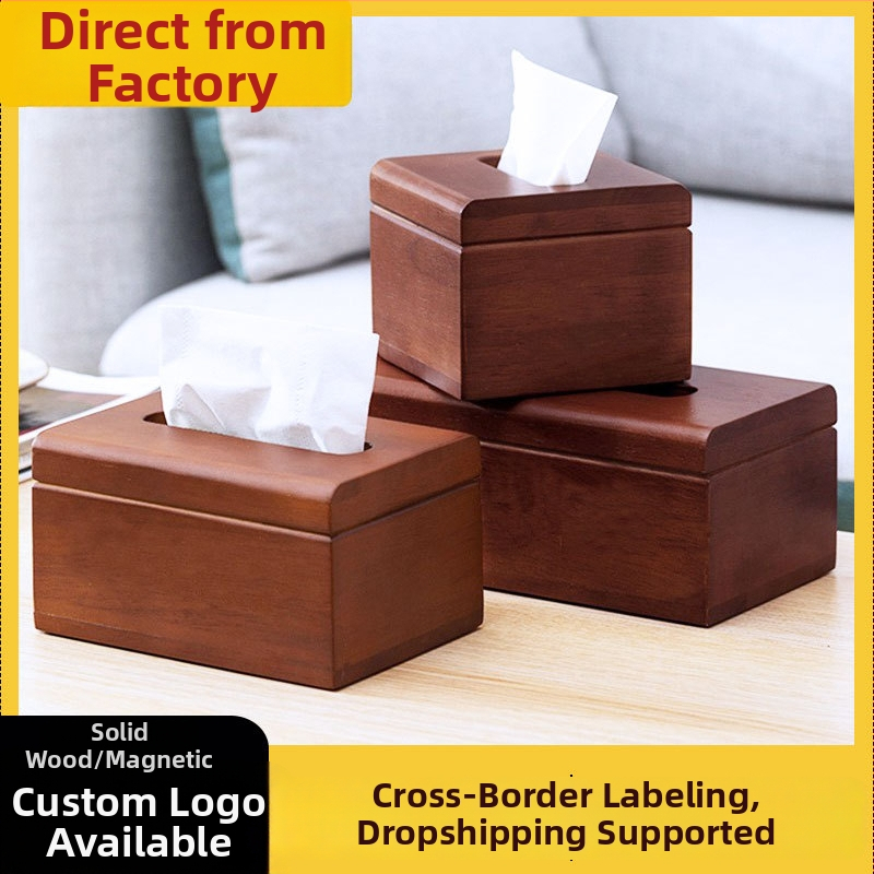 Medinė servetėlių dėžutė, modelis ZJH03, logotipo spausdinimas galimas, pritaikymas, daugiafunkcinė, Naujasis Kinijos stilius