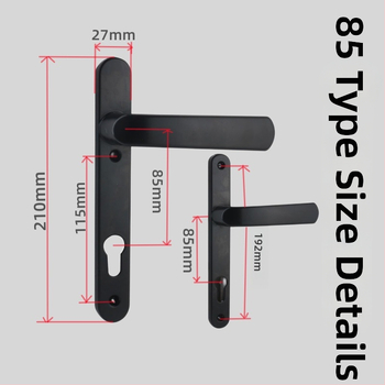 Alumīnija sakausējuma balkona durvju rokturis ar slēdzeni, modelis Plastic-Steel, 85/92 tipa vienpunkta slēdzene, piemērots guļamistabas/balkona stikla durvīm