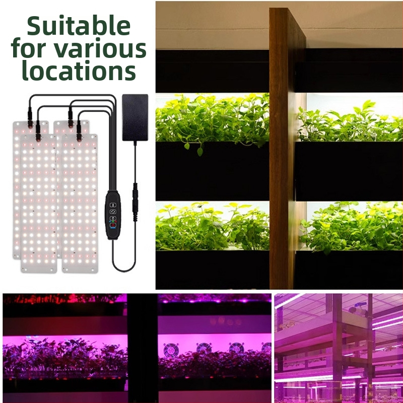 Pilno spektro LED augimo plokštė augalams, skirta 1–4 augalams, vidaus auginti (Įėjimo įtampa 12V; LED lustas Sanan optoelectronics; LED diodų skaičius 150/300/450/600; IP42 apsauga; tarnavimo laikas 50 000 valandų)