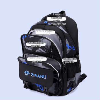 Nailoninė mokyklinė kuprinė su ratuku mokiniams; atspari dėvėjimuisi, apkrovos mažinimas; vienakryptis ratukas; dryžuotas dizainas; modelis 5142#