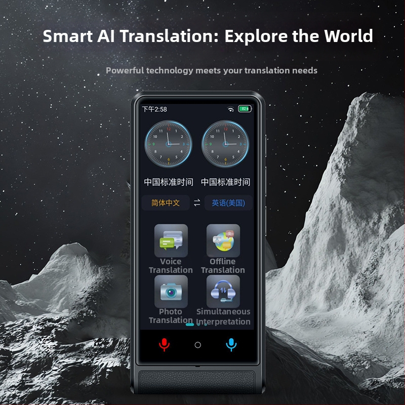 Viedais tulkotājs M13 ar bezsaistes tulkojumu, foto tulkojumu un ieraksta tulkojumu; Android OS; Bluetooth līdz 10 m