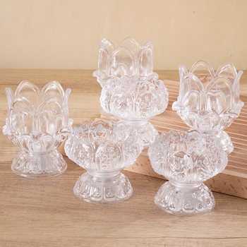 LED kristall-lotus küünlalamp Buda altarile, silindriline, PS materjal, injektsioonvormimine, elektriline küünal