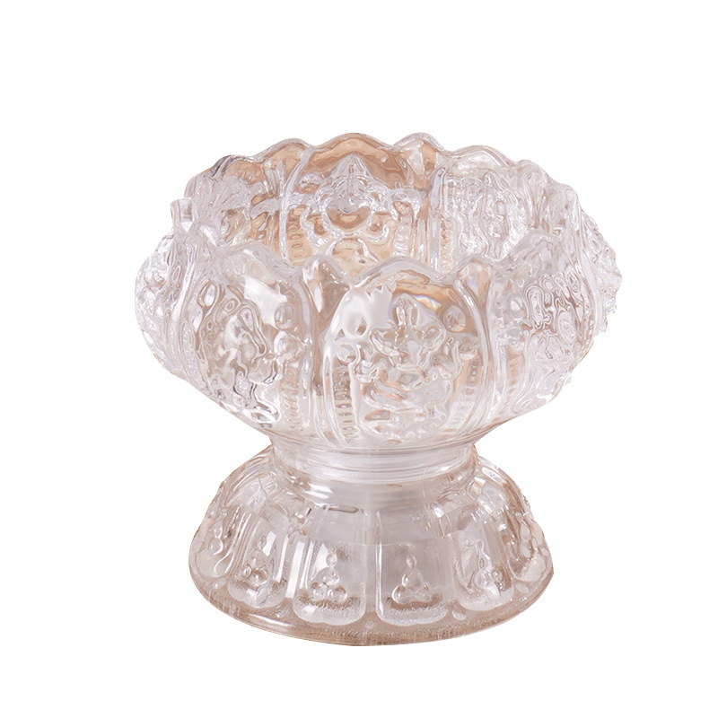 LED kristall-lotus küünlalamp Buda altarile, silindriline, PS materjal, injektsioonvormimine, elektriline küünal