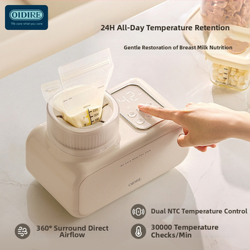 OIDIRE Elektromos tejkeverő és melegítő 3 az 1-ben babáknak (0–2 évesek), 4–6 perc melegítés, szigetelés, keverés és melegítés, hálózati áramellátás