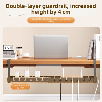 Po stalviršiu ištraukiamas kabelių organizatorius, plienas, šiuolaikiškas paprastas stilius, kabelių valdymas