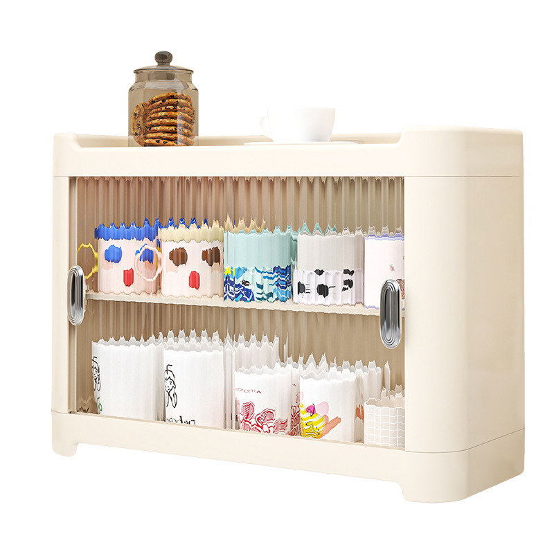 Dvoslojni stalak za šalice, stolni organizator, plastični materijal, moderan minimalistički stil