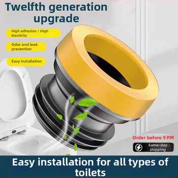 Tualeto flanšo sandarinimo žiedas – storas gumos žiedas, kvapo atsparus, integruotas silikono flanšas, stipri lipni juosta, rankų darbas