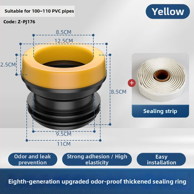 Tualeto flanšo sandarinimo žiedas – storas gumos žiedas, kvapo atsparus, integruotas silikono flanšas, stipri lipni juosta, rankų darbas