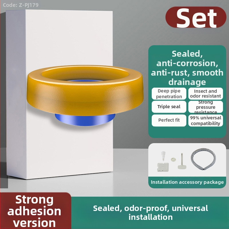Tualeto flanšo sandarinimo žiedas – storas gumos žiedas, kvapo atsparus, integruotas silikono flanšas, stipri lipni juosta, rankų darbas