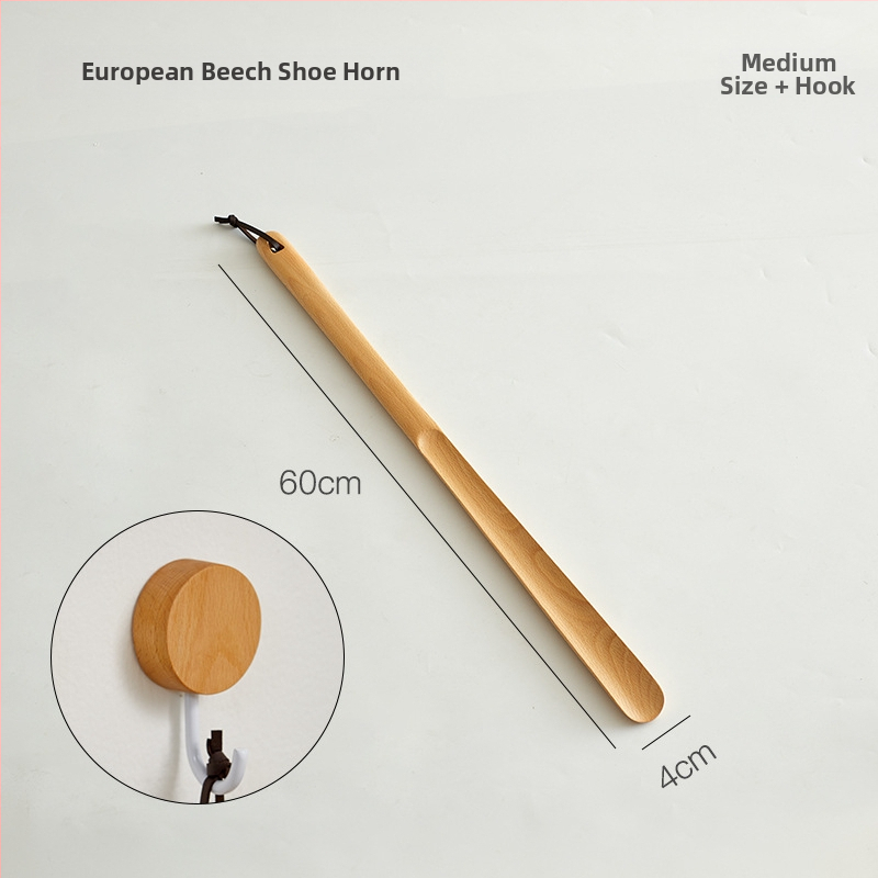 Medinis batų šaukštas iš riešutmedžio su baze ir ilgu rankena – namų naudojimui visoms sezonoms