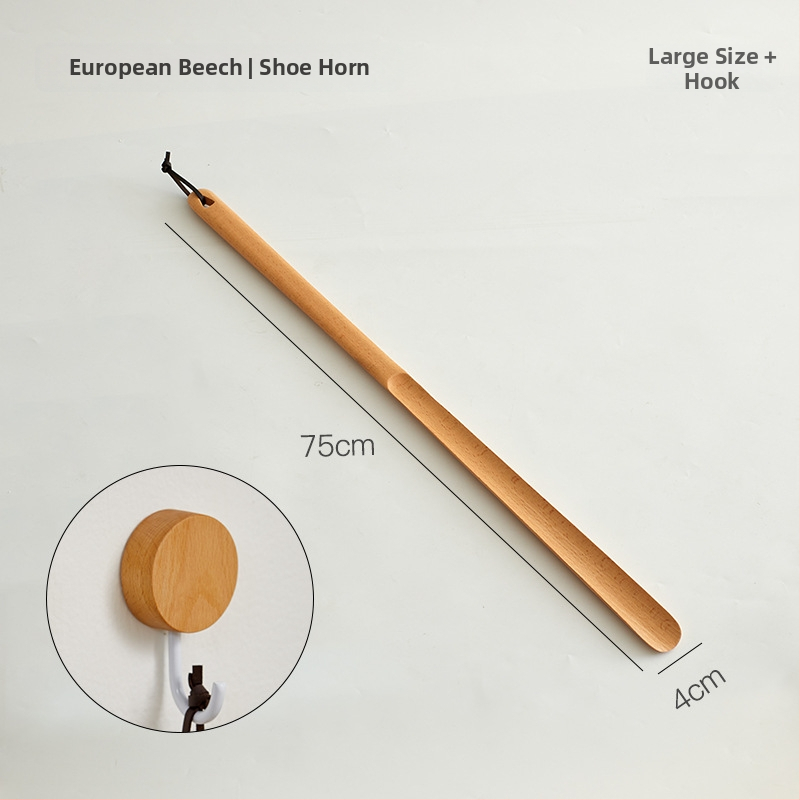 Medinis batų šaukštas iš riešutmedžio su baze ir ilgu rankena – namų naudojimui visoms sezonoms