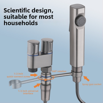 Tualeto purškimo pistoleto laikiklis - universalus be gręžimo sukinėjamu tvirtinimu (varis, Wolf Kiss, Sukiojamas, Be gręžimo, Universalus)
