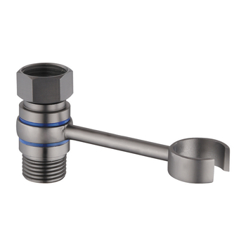 Държач за тоалетна пръскачка - универсална безпробивна скоба с въртящ се монтаж (мед, Wolf Kiss, въртене, без пробиване, универсален)