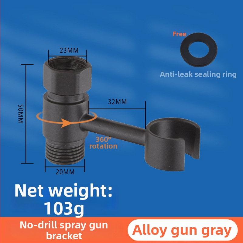 Tualeto purškimo pistoleto laikiklis - universalus be gręžimo sukinėjamu tvirtinimu (varis, Wolf Kiss, Sukiojamas, Be gręžimo, Universalus)