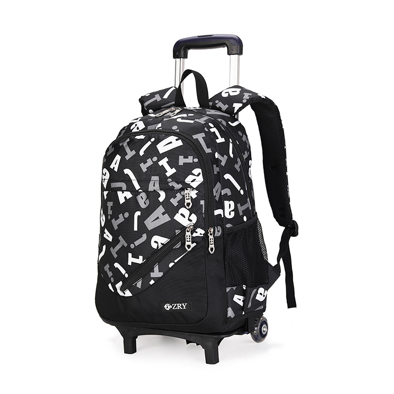 Ratinė mokyklinė kuprinė berniukams, pradinė mokykla, modelis 9124#, nailonas; kvėpuojanti, atspari dėvėjimui, mažina apkrovą.