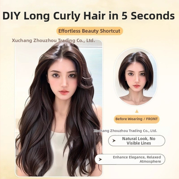 Parūka: garas viļņotas cirtas, temperatūras izturīgs šķiedra, modelis SC60, viengabala konstrukcija