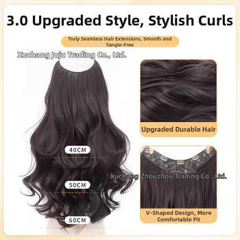 Parūka: garas viļņotas cirtas, temperatūras izturīgs šķiedra, modelis SC60, viengabala konstrukcija