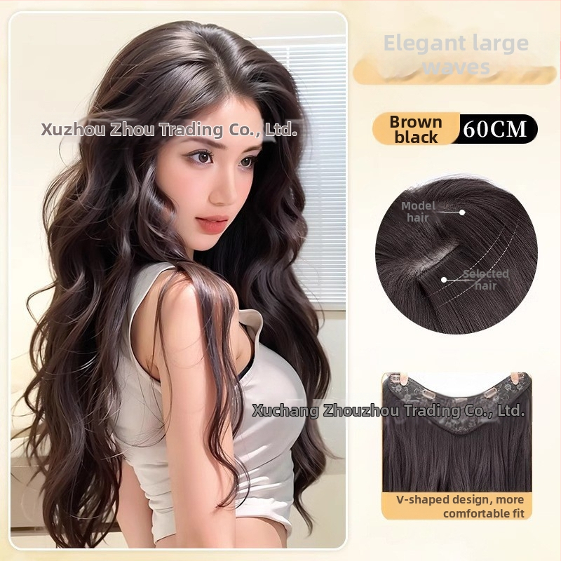 Parūka: garas viļņotas cirtas, temperatūras izturīgs šķiedra, modelis SC60, viengabala konstrukcija