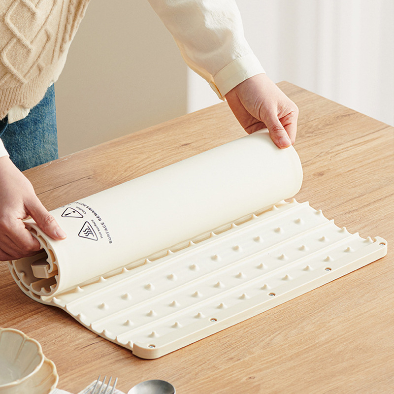 Szilikonból készült melegítő tábla ételhez állandó hőmérséklettel, többfunkciós hőszigetelő asztali felület, testreszabható, 1.3 kg