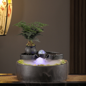 Κεραμικός επιτραπέζιος καταρράκτης νερού – μίνι τοπίο, γυαλισμένος, βαμμένος, για σαλόνι και γραφείο (Υλικό: Κεραμικό; Επιφάνεια: Γυαλισμένη; Κατασκευή: Βαμμένη; Στυλ: Νέος Κινέζικος Στυλ)
