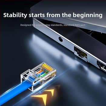 Cat6 RJ45 kristalų galvos jungtis, auksu padengta, Kingwire Kewell