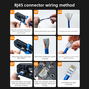 Cat6 RJ45 kristalų galvos jungtis, auksu padengta, Kingwire Kewell