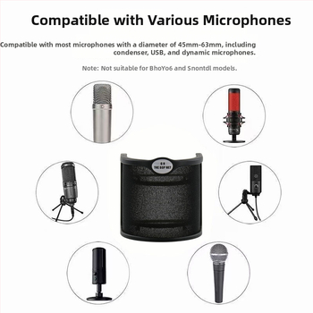 Mile Sound F-03 Kondensatoriaus Mikrofonas – U Formos Anti-Purškimo Tinklas, Vėjo Atsparus Mikrofono Priedas
